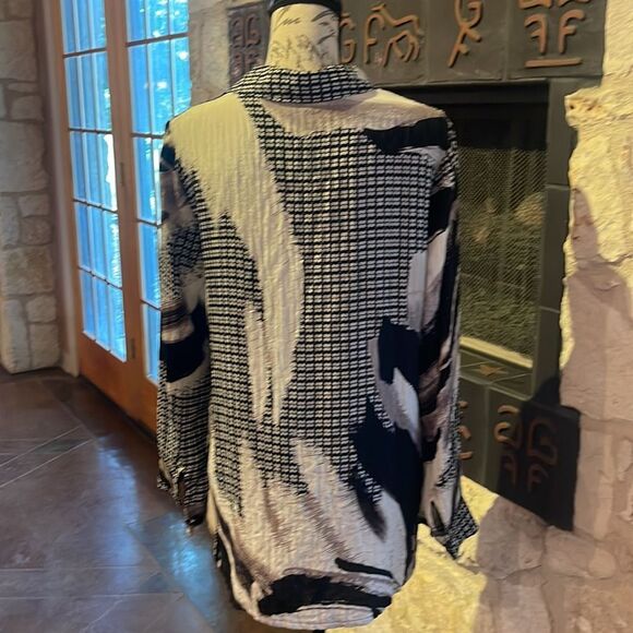Josie Natori Silk and Cotton Blouse, Size Small - Picture 4 of 12
